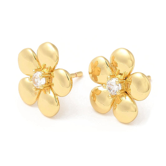 Aretes de Flores Chapado en oro 18k